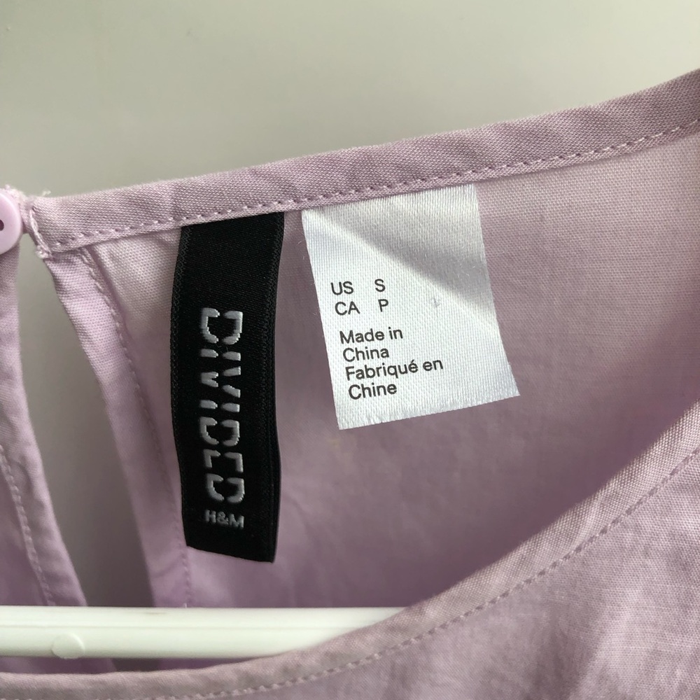 Cotton lilac babydoll ruffle dress - Picture 3 of 7